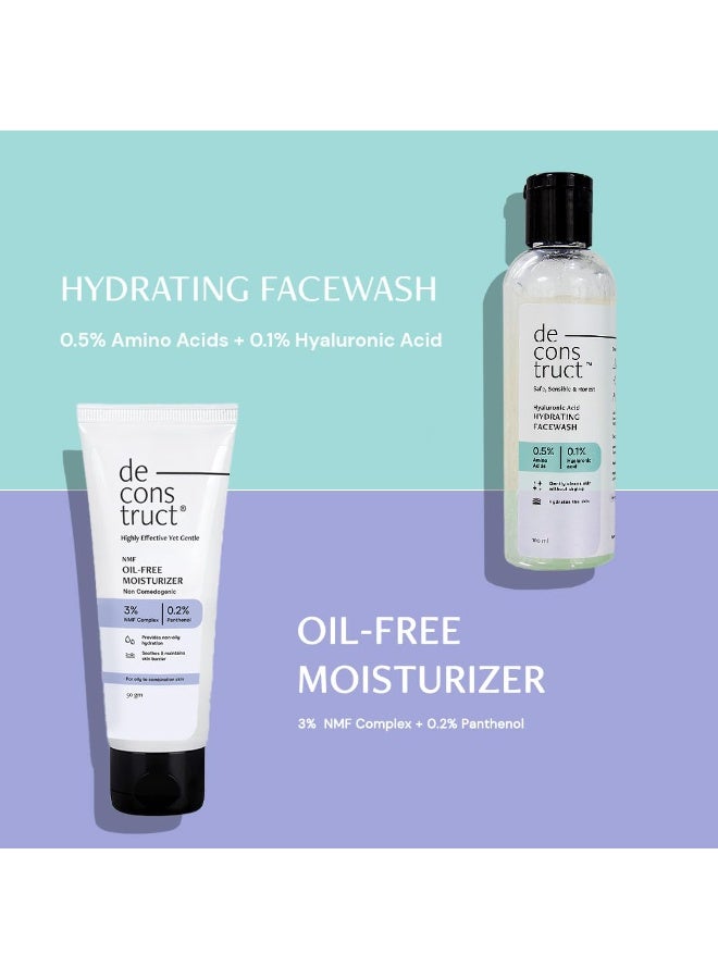 Deconstruct Daily Hydrating Duo - HydratingFace Wash 100ml + Hydrating Face Moisturiser 50gm | FaceWash & Moisturizer Duo | Dry & Damaged Skin - Image 2